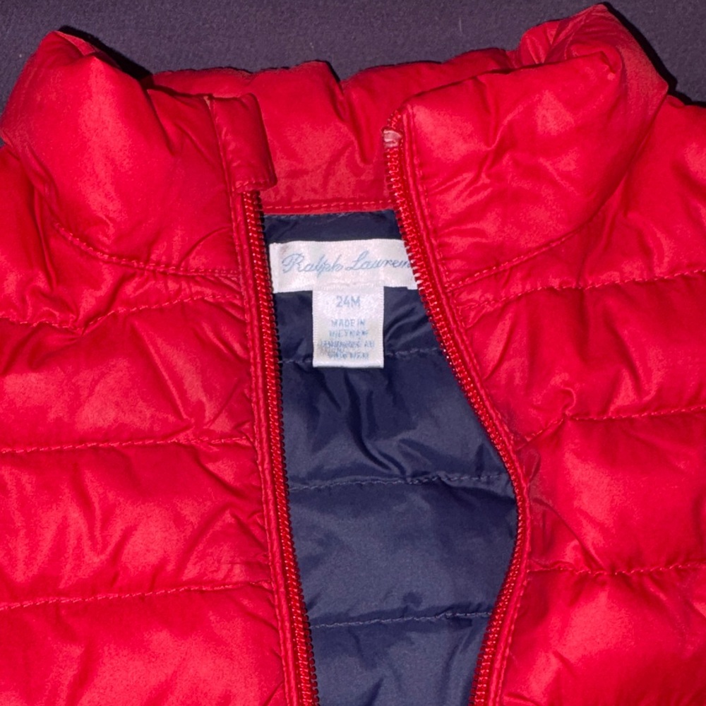 Ralph Lauren Kids Cherry Red Puffer Coat